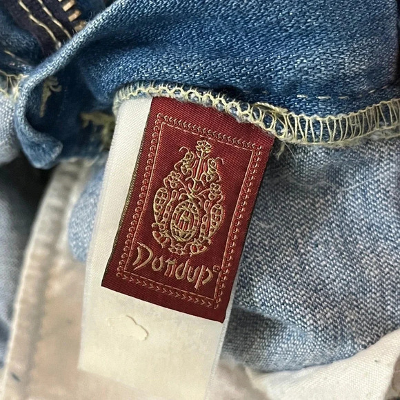 Dondup sz 26 Low Rise Bootcut Made in Italy Med Wash 2000s Yellow Detail Euro - Picture 10 of 12